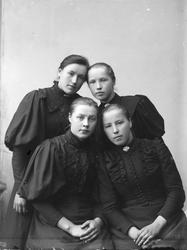 Gruppe med fire unge kvinner