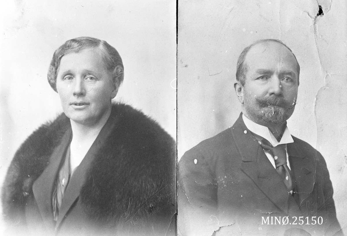 Distriktslege Carl Smith Petersen Øwre og kona, Maren Flaten.