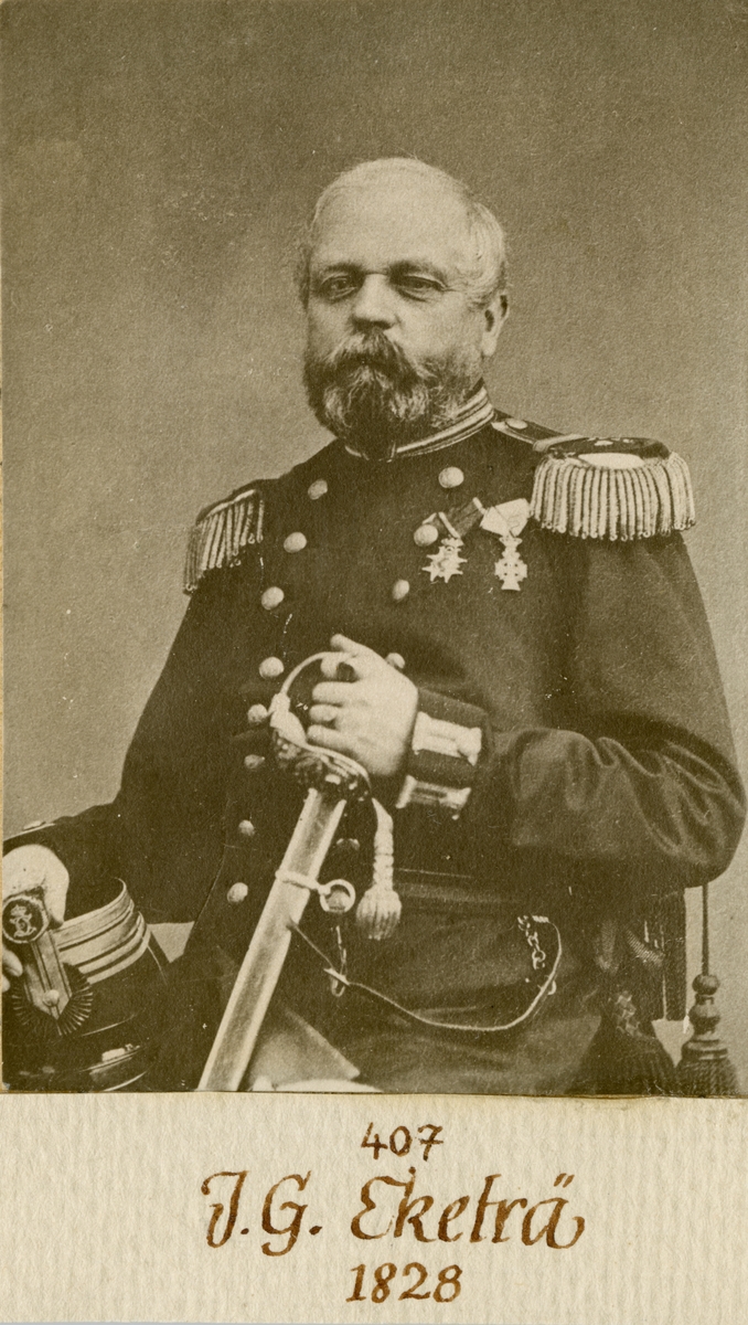 Porträtt av Gabriel Eketrä, officer vid Andra livgardet.
