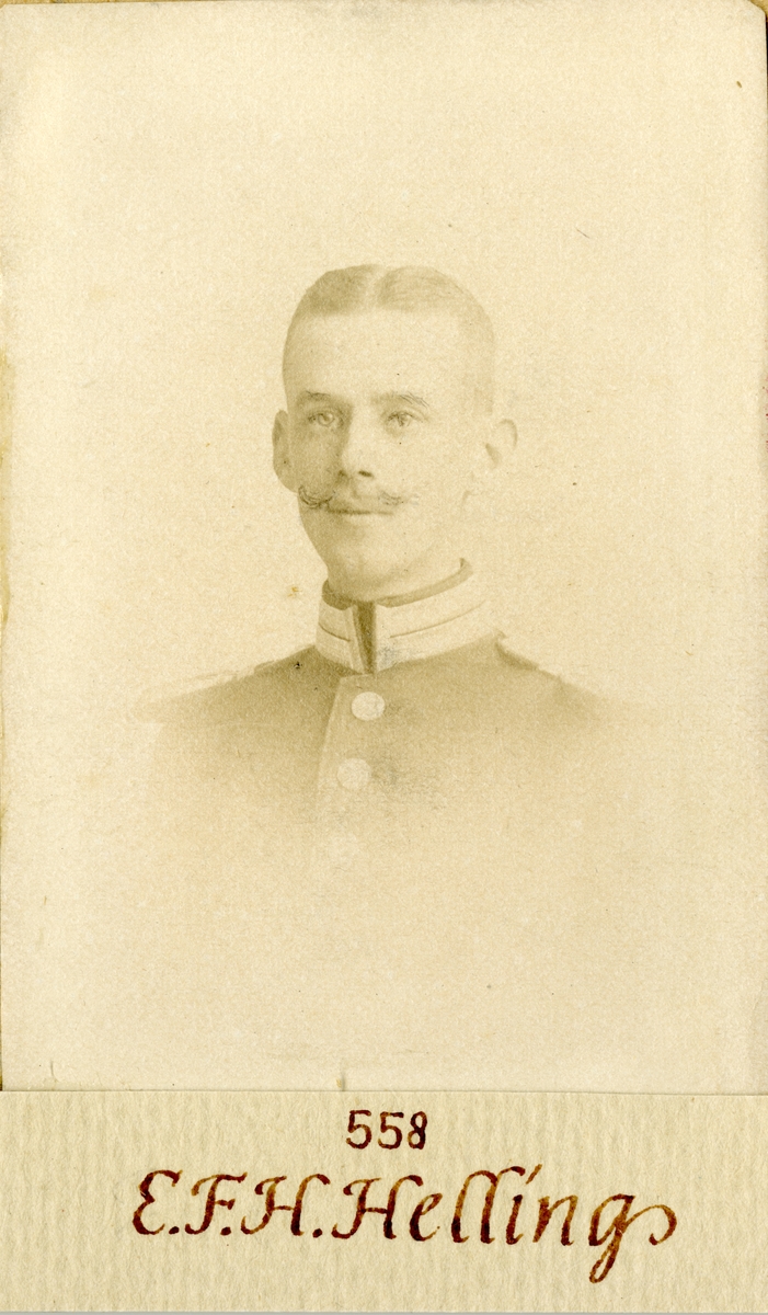 Porträtt av Edward Helling, underlöjtnant vid Göta livgarde I 2.