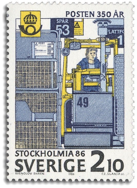 Modern posthantering i postterminalen i Tomteboda