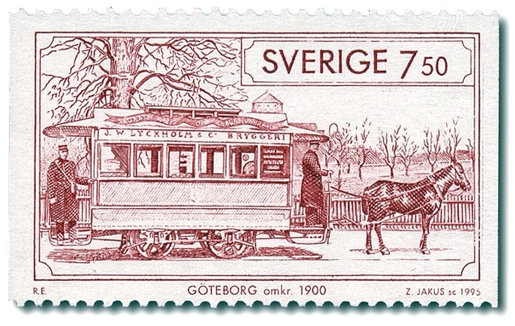 Hästspårvagn i Göteborg 1879-1902.