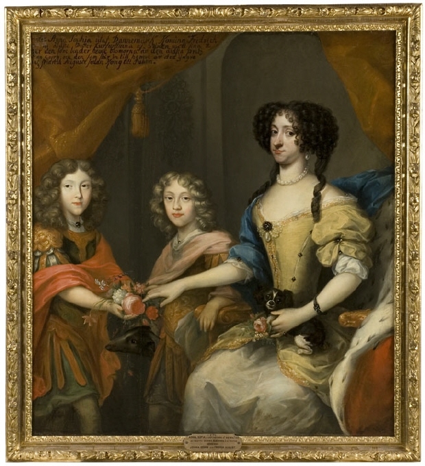 Anna Sofia, 1647-1717, prinsessa av Danmark Johan Georg IV, 1668-1697,  August I, 1670-1733, den starke