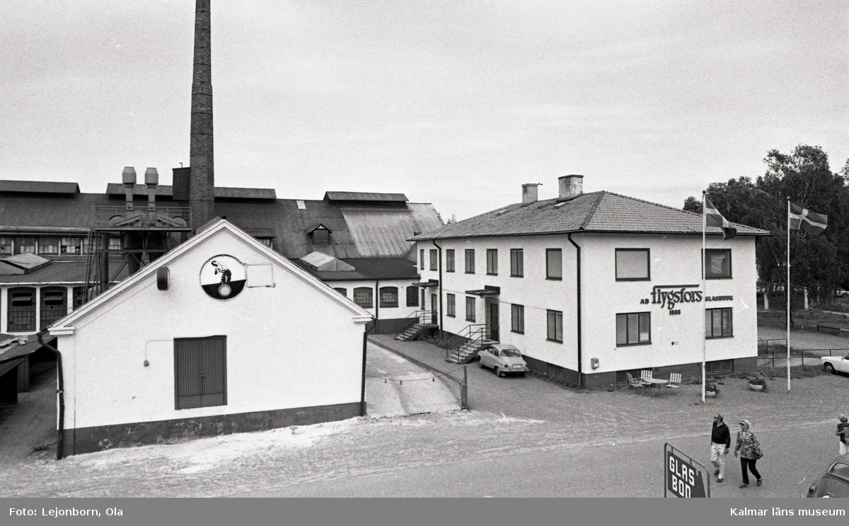 Bruket startades i Flygsfors av Otto Hammargren år 1863 som en hammarsmedja. Med sämre konjunkturer för de små småländska järnbruken startades 1888 Flygsfors glasbruk. Det utarrenderades 1889 till bruksägare C.A. Svensson och fabrikör Janne Elgqvist, vilka snart köpte bruket och inom kort blev Svensson ensamägare. Svensson avled 1914, och 1919 såldes bruket för att 1920 läggas ner. Det återuppstod 1930 då ett nytt bolag under Gustav och Oskar Rosander övertog bruket och fick det på fötter.
Under de första 30 åren tillverkades endast fönsterglas, men man gick senare över till belysningsglas och prydnadsglas. Produktionen har varit stor; på 1950-talet var bruket Europas största tillverkare av belysningsglas och hade ca 200 anställda. Inom konstglasproduktionen är bruket mest känt för Paul Kedelvs (1917-1990) coquilleglas, formgivet under 1950-talet.
År 1965 formades Flygsforsgruppen med Gadderås och Målerås glasbruk och sammanlagt cirka 300 anställda. Bruken övertogs 1974 av Orrefors och lades ned 1979. År 1985 prövade Elving Conradsson från Bergdala glasbruk under några månader att på nytt blåsa liv i hyttan, men försöket misslyckades. 1992 återupptogs verksamhet i brukslokalerna på nytt i mycket liten skala, och i dag tillverkas flerfärgat konstglas av krossat glas.

Källa Wikipedia:
Orten ligger 2 km öster om Orrefors, 3 km väster om Gadderås och 16 km norr om Nybro. Den är framför allt känd för sitt glasbruk som var i drift 1888-1979. Under brukets historia framställdes bland annat fönsterglas, belysningsglas, servisglas, flerfärgat konstglas och pressglas.