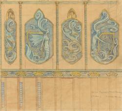 Utkast til spisestuen på Lagåsen [Presentasjonstegning]