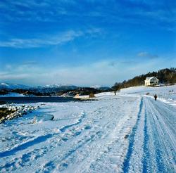 Foto fra Freistranda på Frei i Kristiansund kommune en vinte