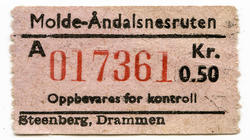 Bussbillett..Molde - Åndalsnesruten.