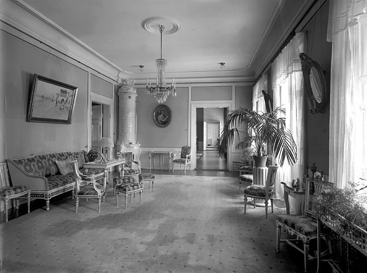 Residenset i Växjö. Interiör av salong. Ca. 1920.