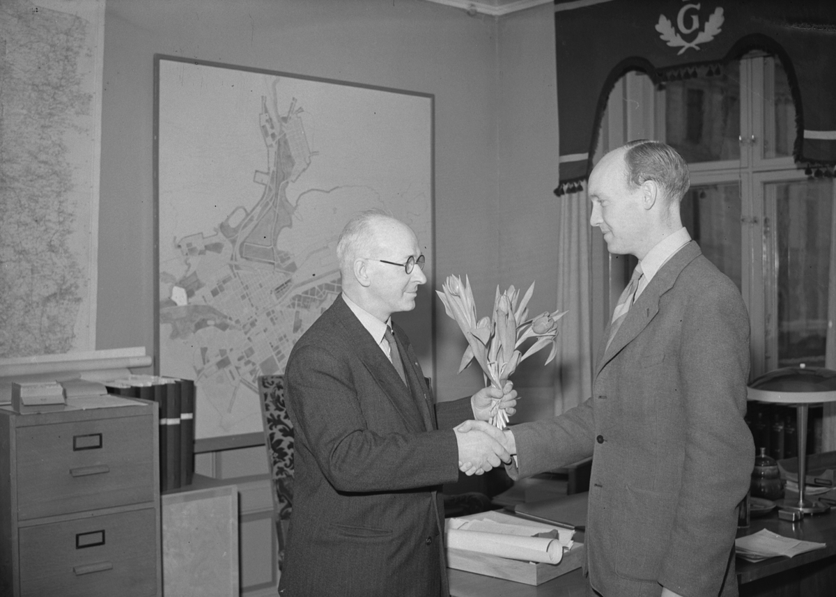Stadsdirektör Westlund installeras i sitt ämbete. 2 januari 1947.