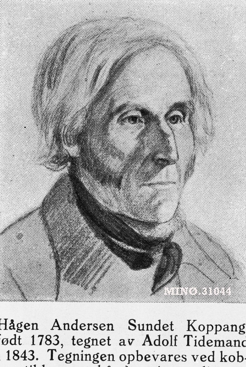 Portrettegning av Haagen Andersen Sundet, Koppang (1783-1871)