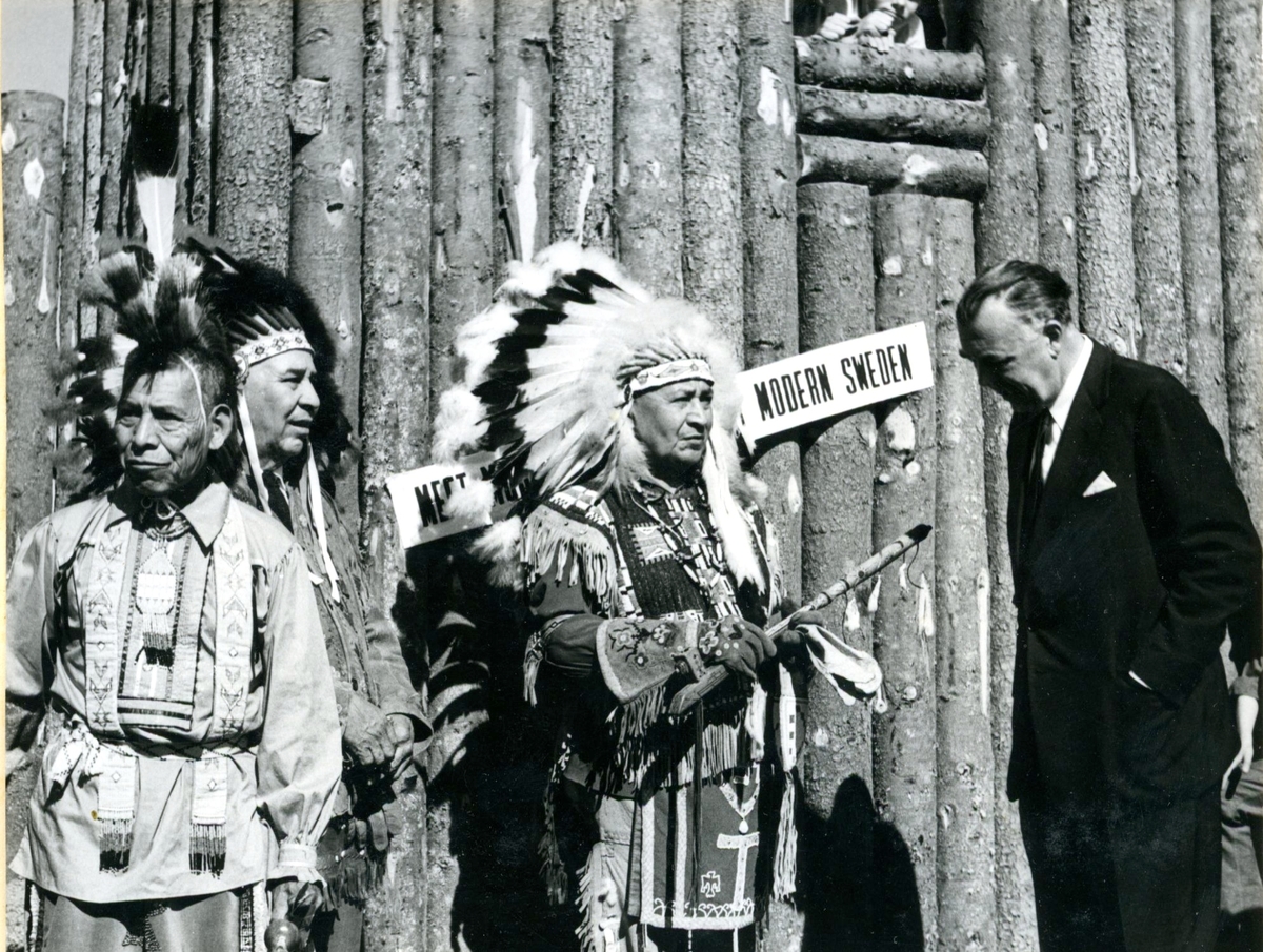 Prins Bertil besöker Delaware-indianerna, RILA.