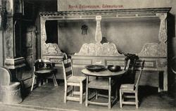 Postkort. Interiør fra Telemark. Utstilling, NF.