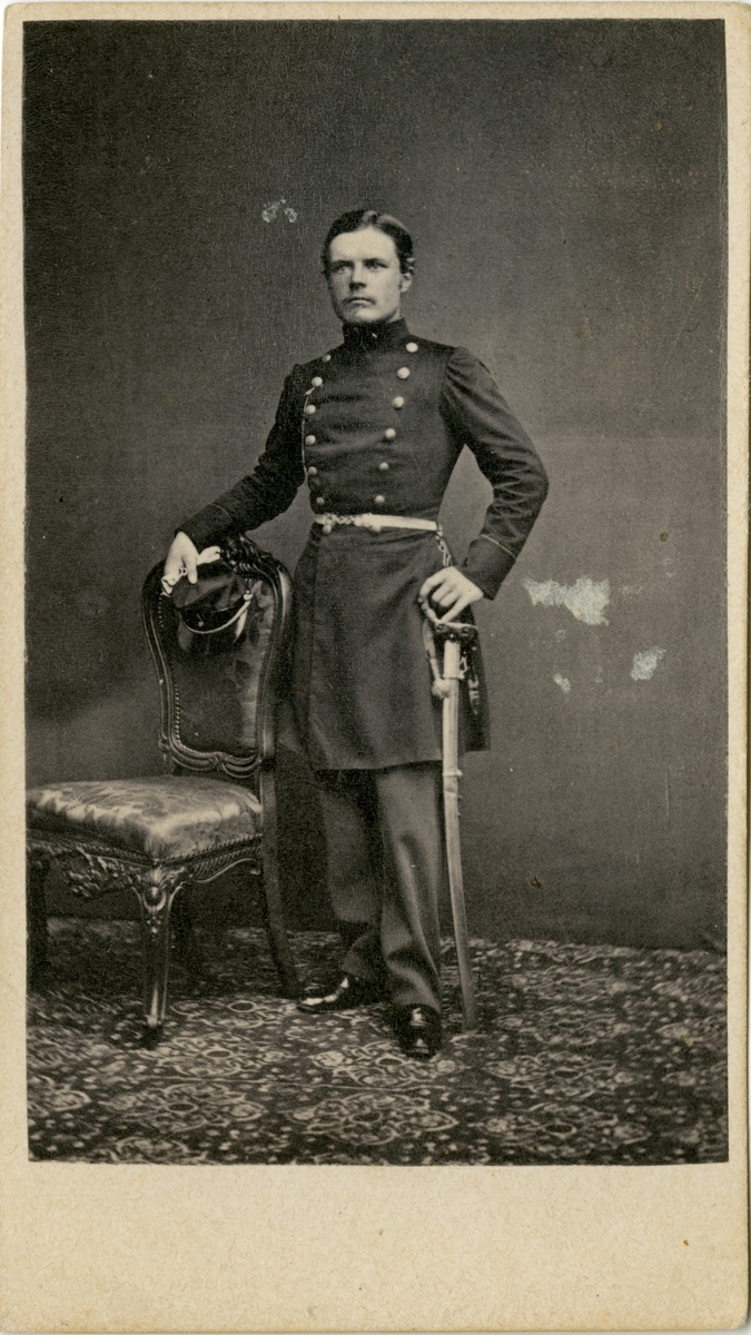 Porträtt av Pehr Victor Edman, underlöjtnant vid Västmanlands regemente I 18.