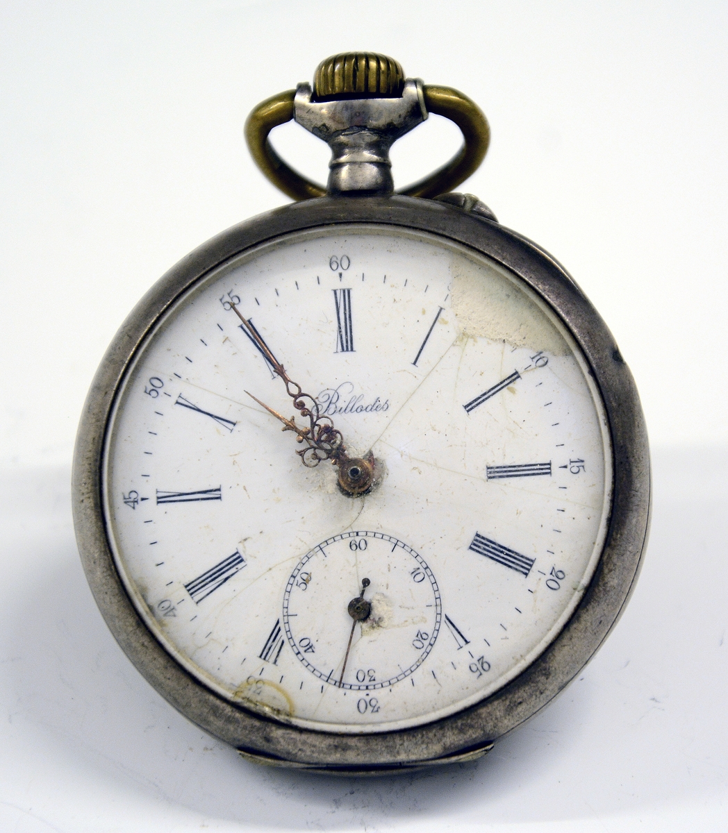 Lommeur, ang. Sveits. Uret trekkes opp ved bøylen. Blant de første standardiserte urene som førte til masseproduksjon.