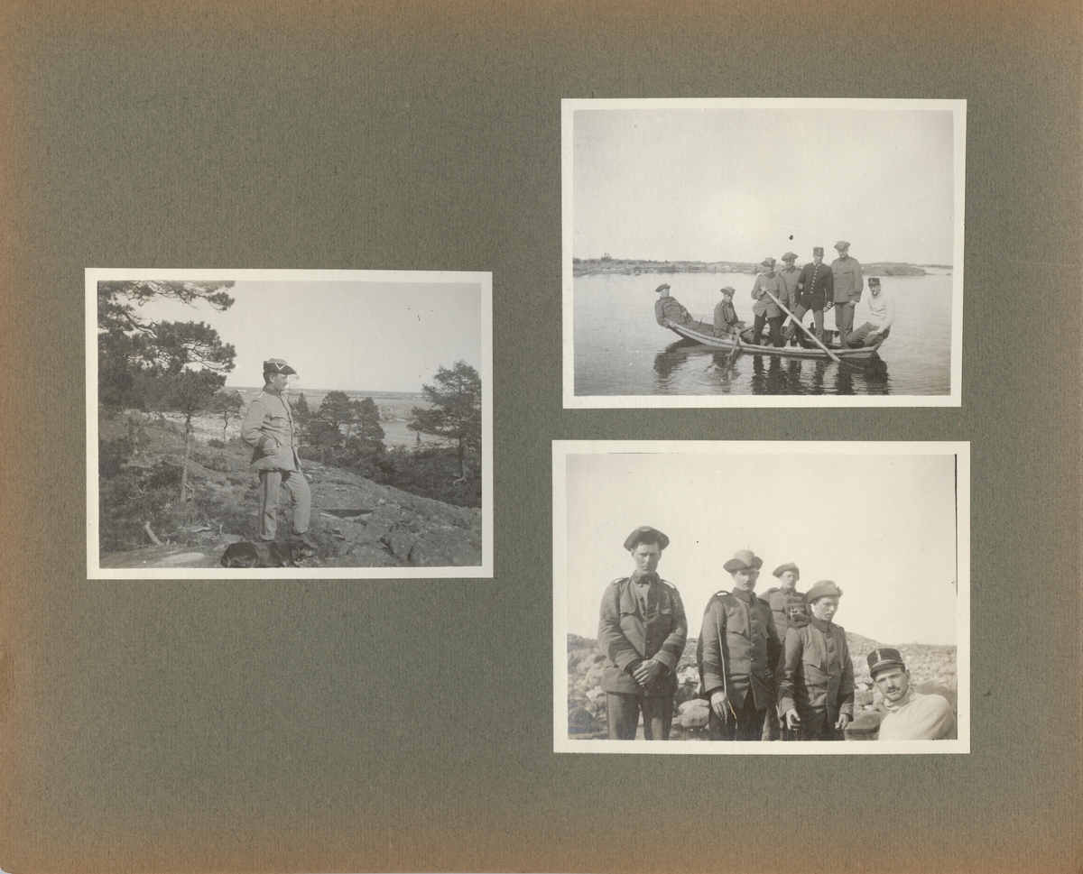 Gruppbild av soldater från Göta livgarde I 2 under befästningsarbete.