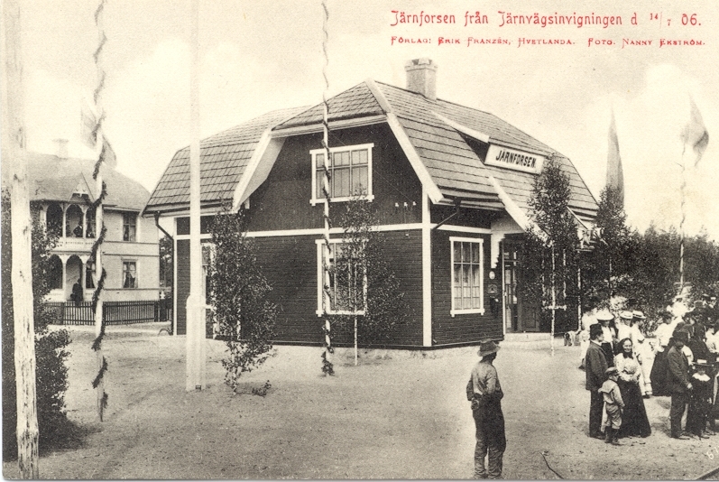 Järnforsen från järnvägsinvigningen den 14/7 1906.
