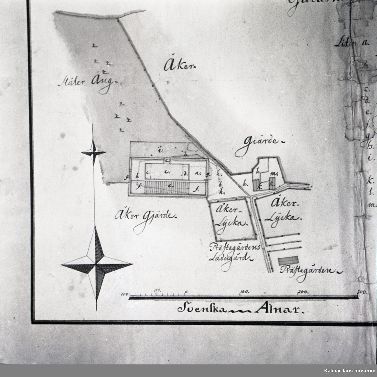 Karta över del av Odensvi fr. 1773.