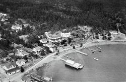 Skjærhalden på Kirkeøy, Hvaler 1949. Skråfoto/flyfoto.
