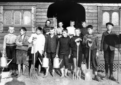 Skolehagen ved Kirkegata skole i Sarpsborg (dels med Kulåsga