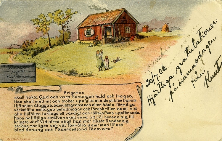 "Soldattorpet med krigsmans erinran. (inga nya indelta soldater efter 1902)" enligt Bengt Lundins noteringar.