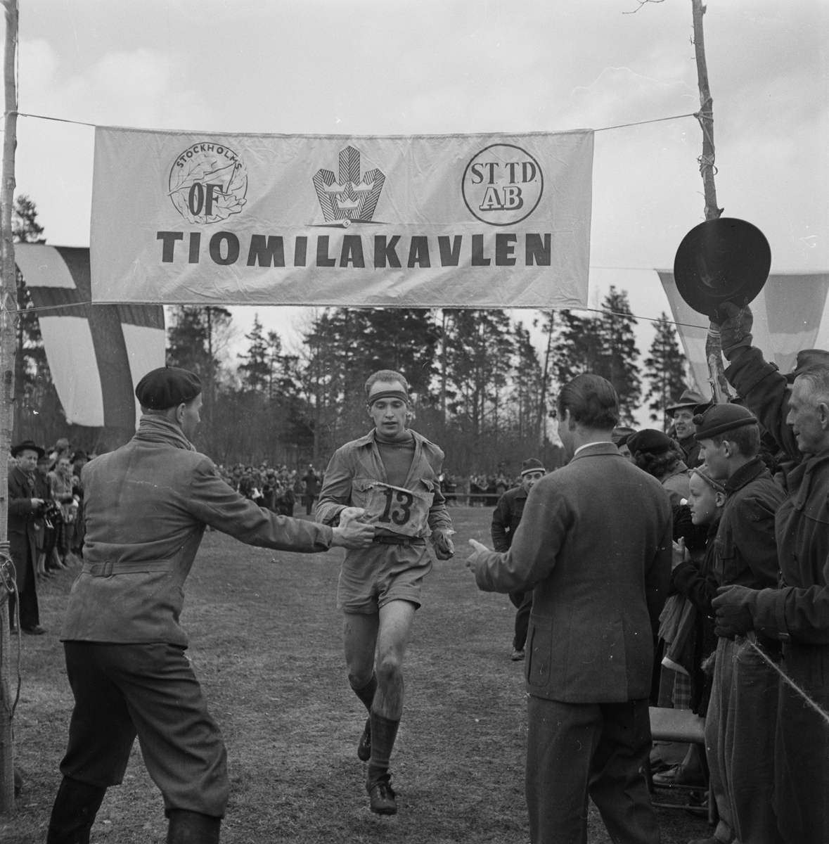 Orientering, tiomilabudkaveln, Uppland 1954