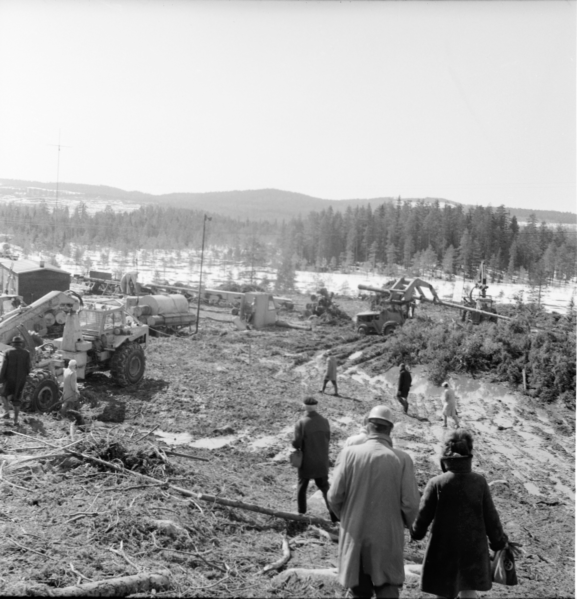 Svartnäs,
Skogsdrivning hos bergslaget demonstreras,
3 Maj 1969