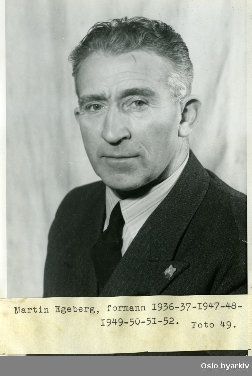 Portrett av Martin Egeberg (1896-1977) som var formann i Sportsklubben 1909 i perioden 1936-1952
