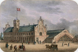 Jernbanestasjonen i Oslo (Christiania) [Bymotiv]