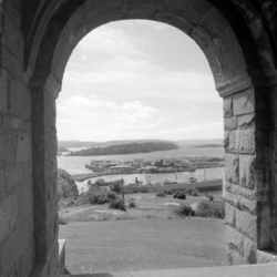 Utsikt over Oslo fra Sjømannskolen. August 1950