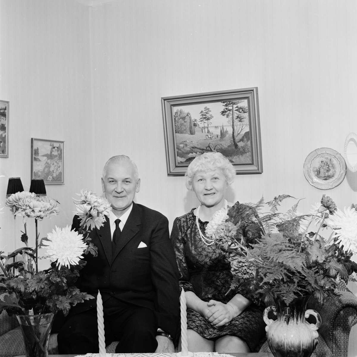 Thure och Olga Sjudin, Söderfors, Söderfors socken, Uppland 1966