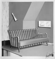 Skisse/teikning av sofa.