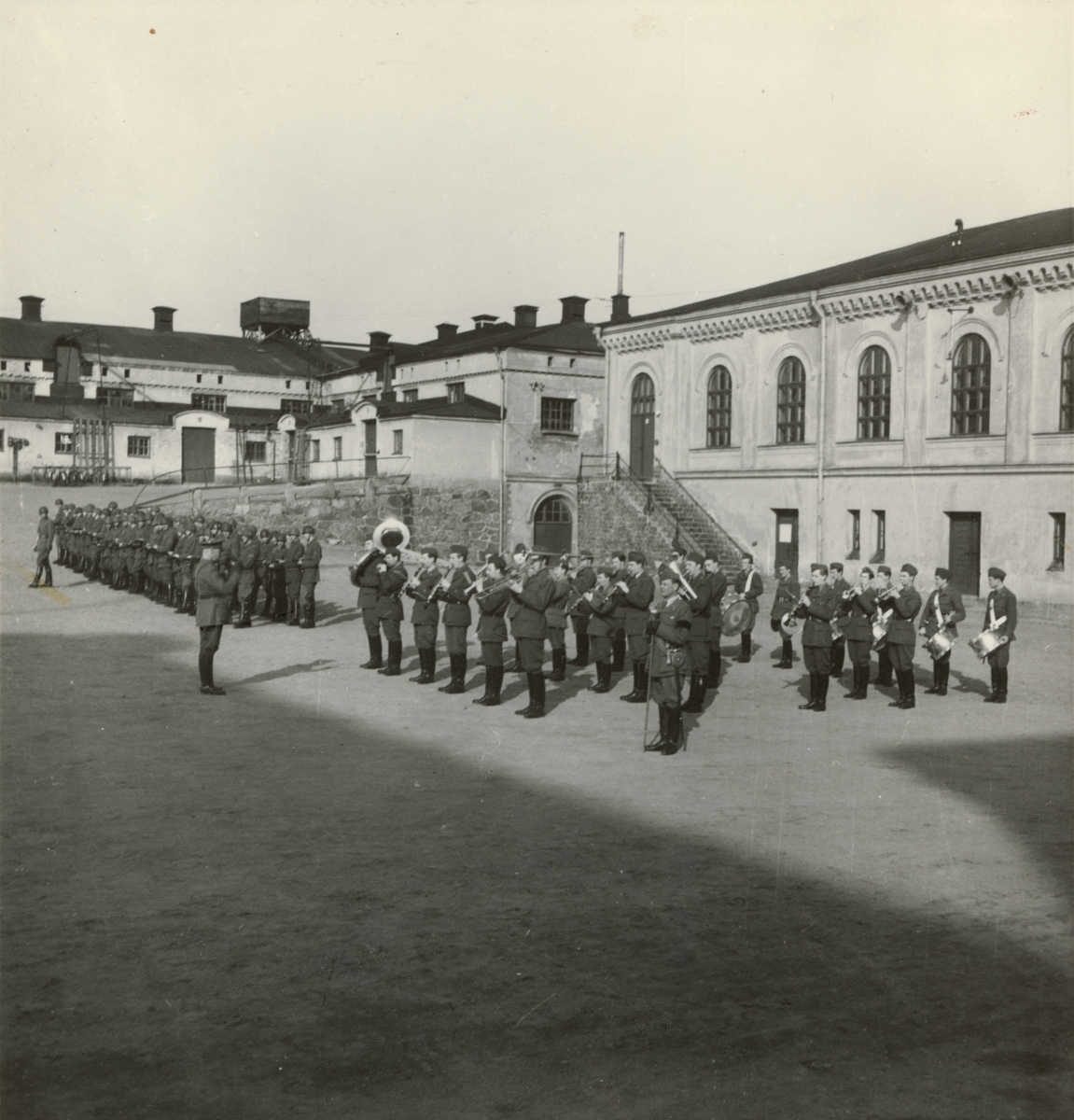 Livregementets till häst musikkår, våren 1947.