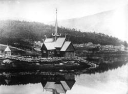 Den gamle Garmo kyrkje - nedriven i 1880 og seinare rekonstr