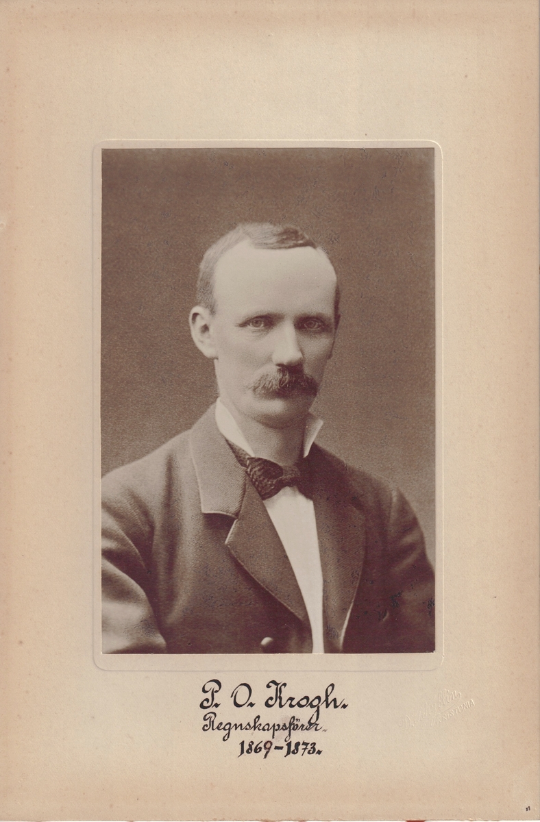 P. O. Krogh, regnskapsfører ved Botsfengselet 1869 - 1873