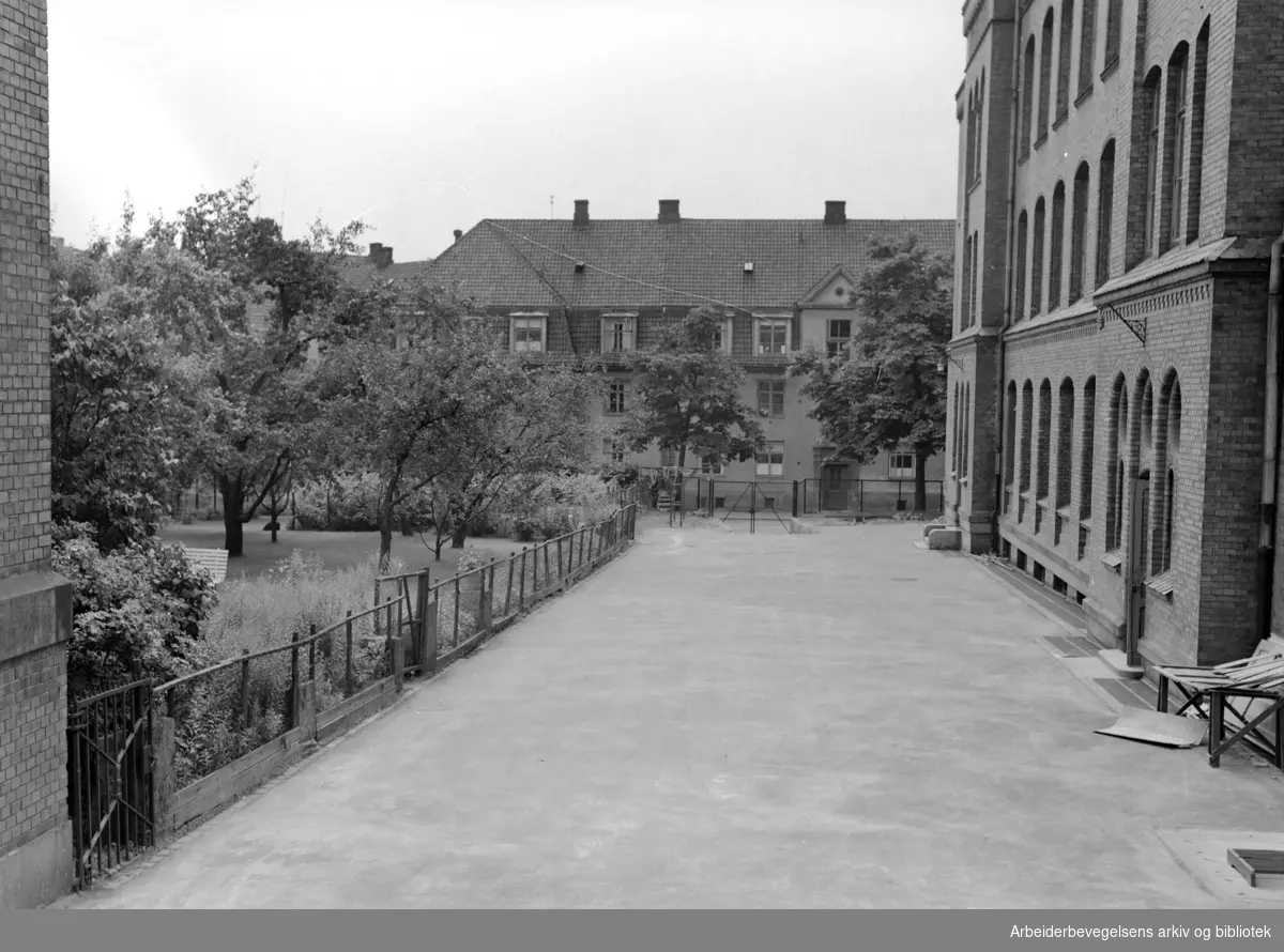 Lilleborg skole. Juli 1953