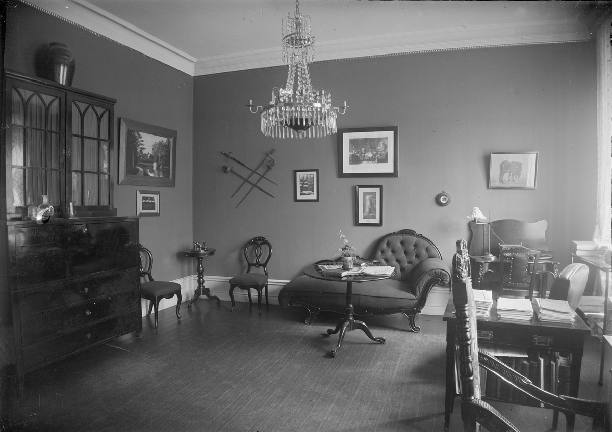 Professor Ragnar Fribergs hem, herrummet, Östra Ågatan 27, Uppsala 1919