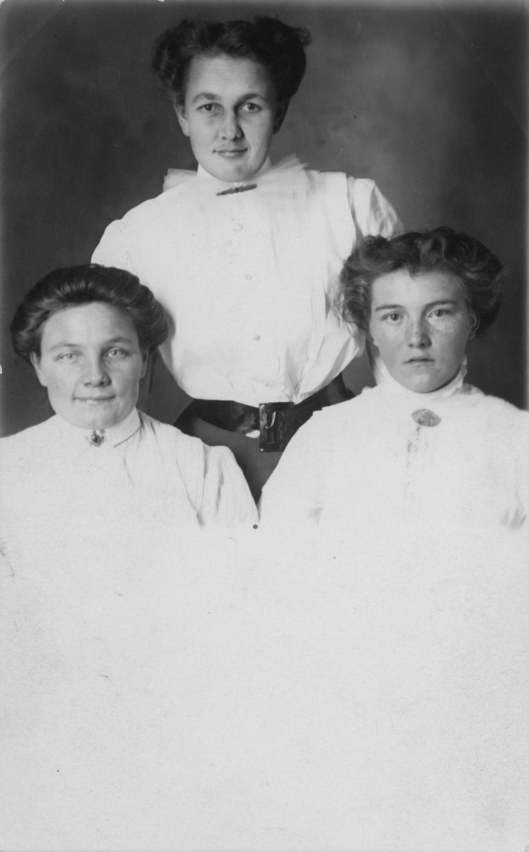 Portret av tre kvinner - Kjerstine Tangmoen pluss to jenter fra Sveen