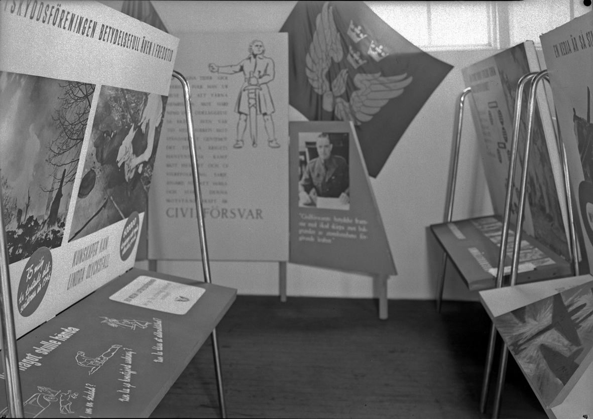 Hantverksutställningen 1947 i Kalmar. Paviljongen för Civilförsvaret.