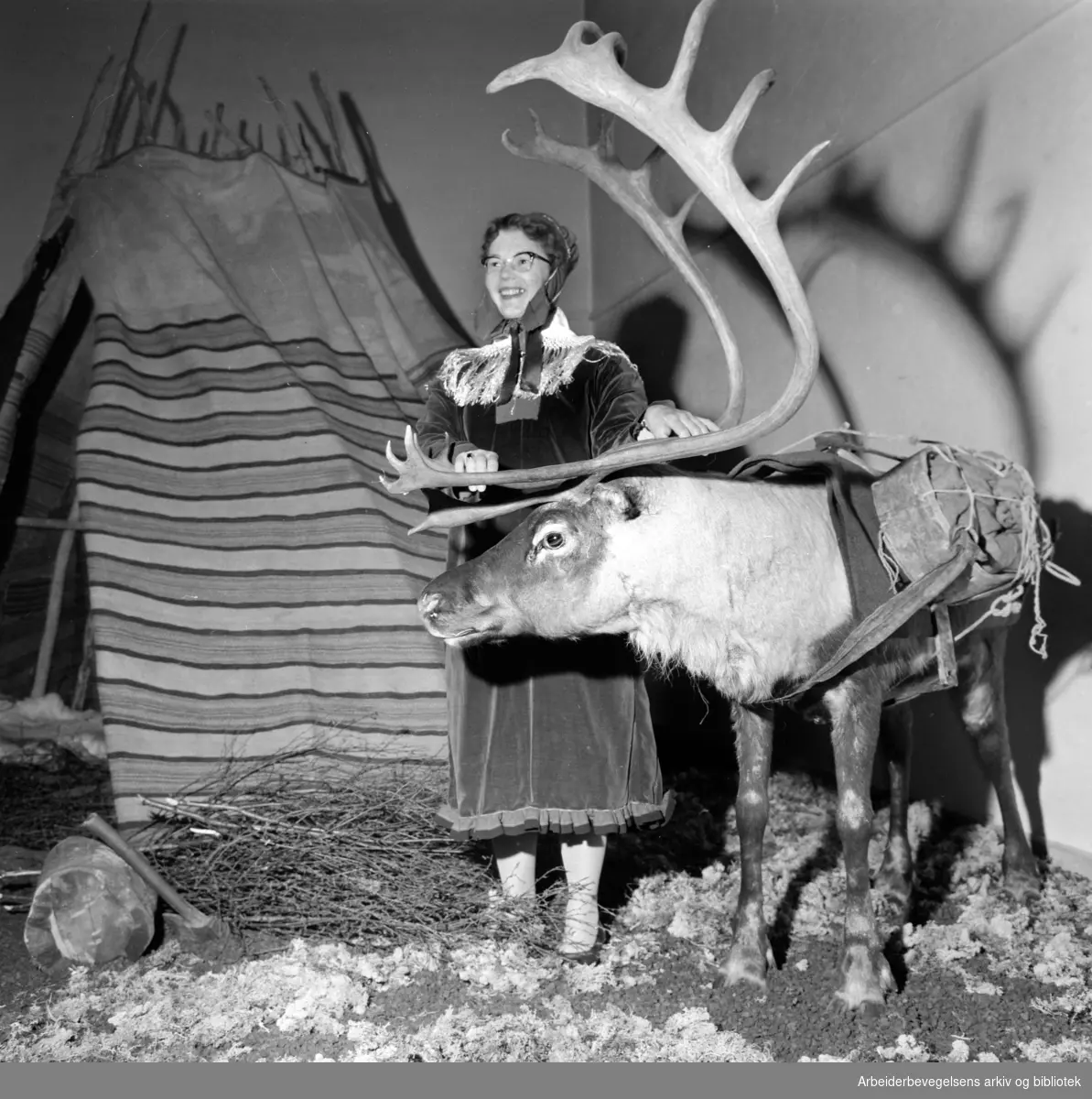 Bygdøy. Folkemuseet. Samisk avdeling. Mai 1958