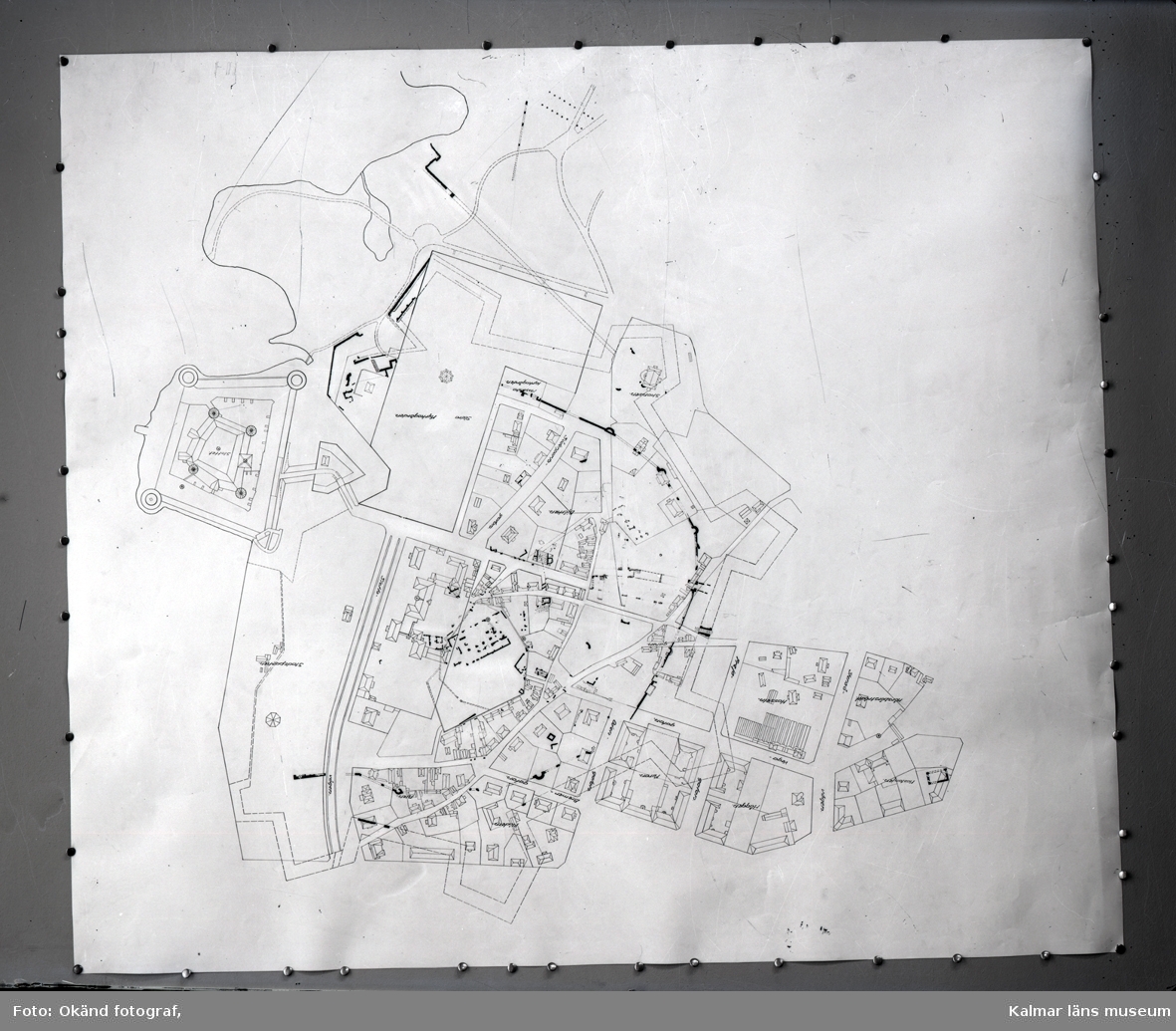 Spionkartan från Kalmarkriget inlagd över en modern karta.