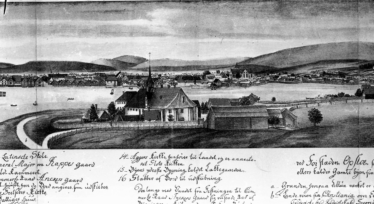 Fotografi av kart bak i L.Daas bok om det gamle Christiania
