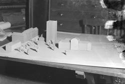 Modell av 14-etasjes punkthus på Kalvskinnet