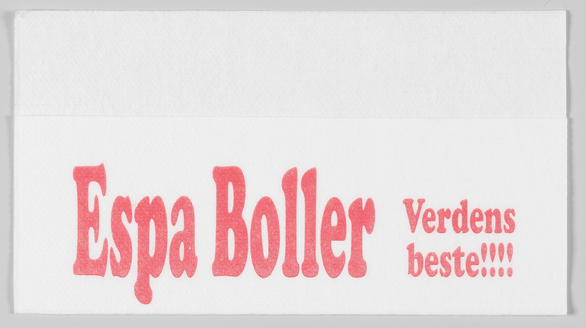 En reklameserviett for Espa Boller.

Espa Boller selges på Shell Espa Servicesenter på Espa ved E6 i Stange kommune. Shell åpnet sin første stasjon i 1972.  I 2017 solgte bensinstasjonen 1,7 millioner Espa boller.