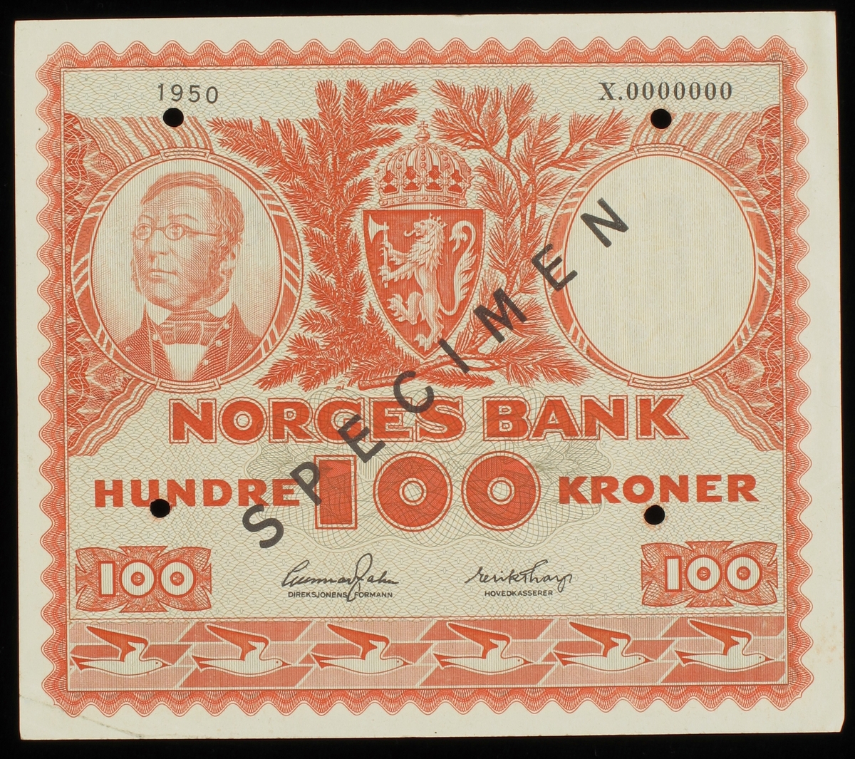 Norsk seddel pålydende kr. 100.
