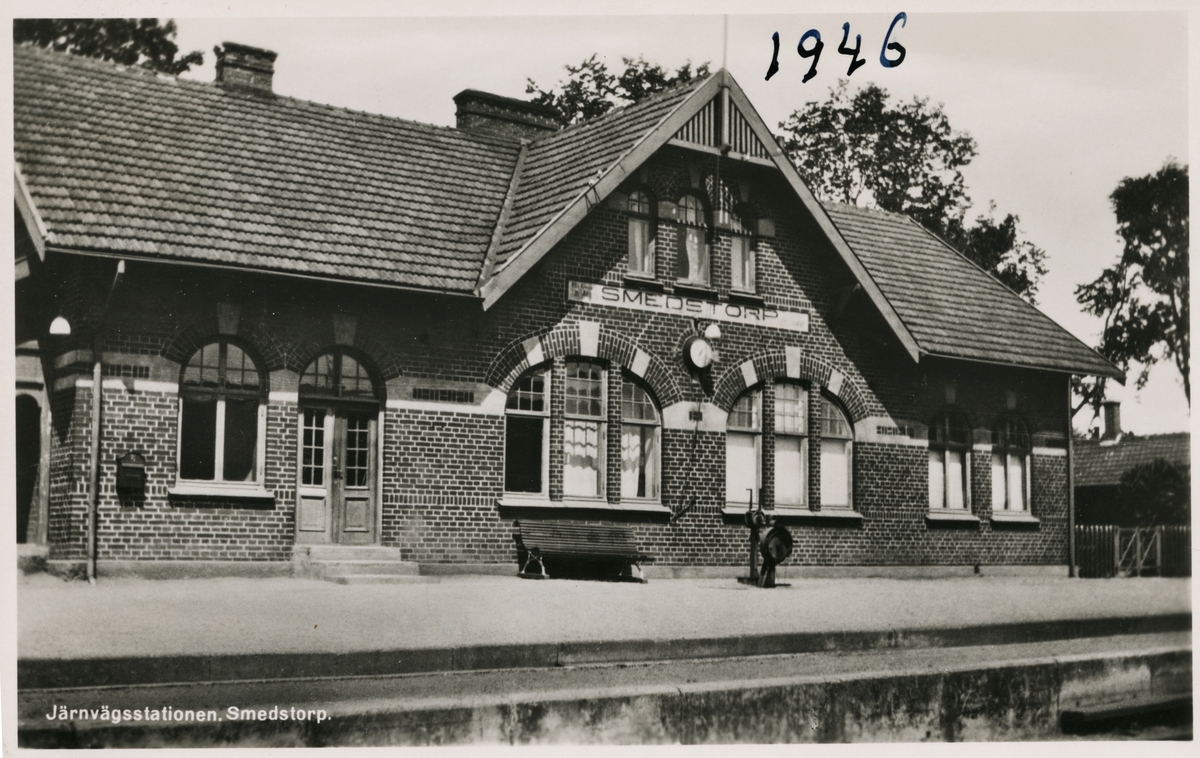 Järnvägsstationen i Smedstorp.