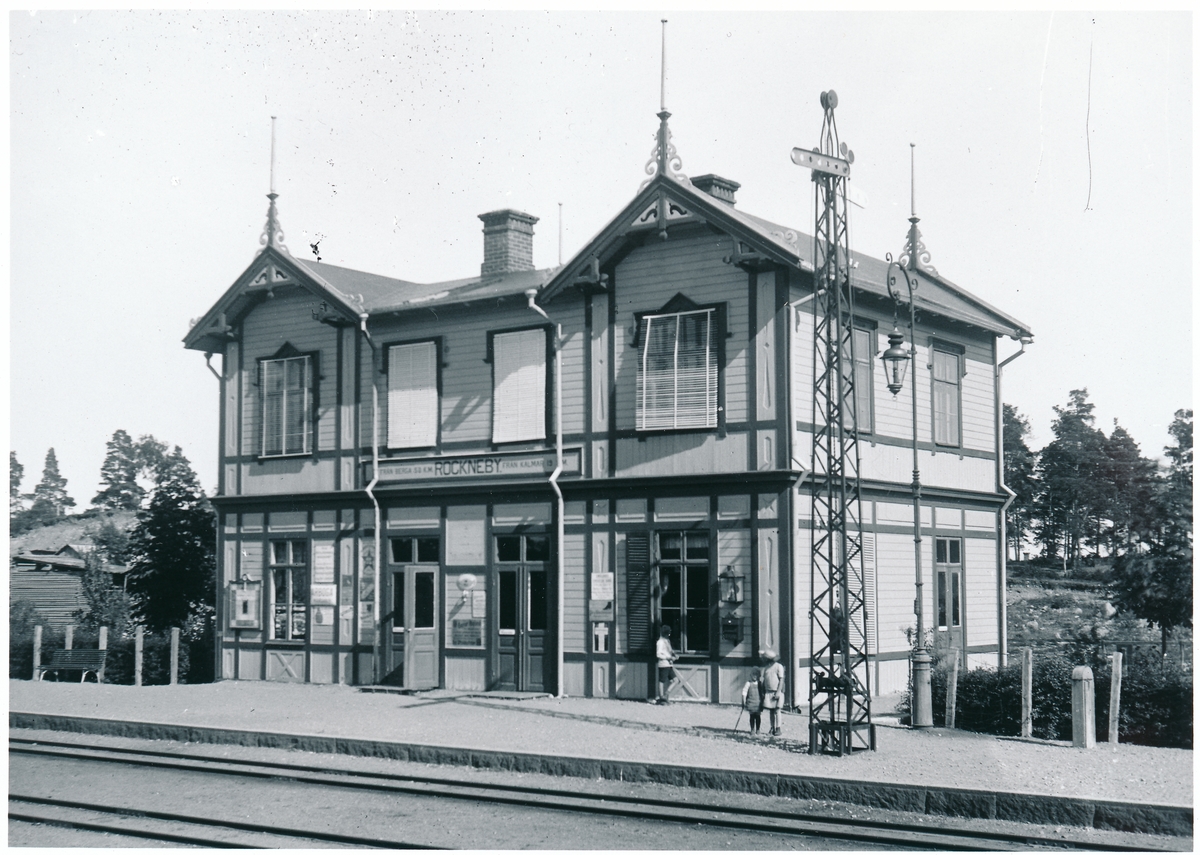 Kalmar - Berga Järnväg, KBJ. Rockneby station 1911.