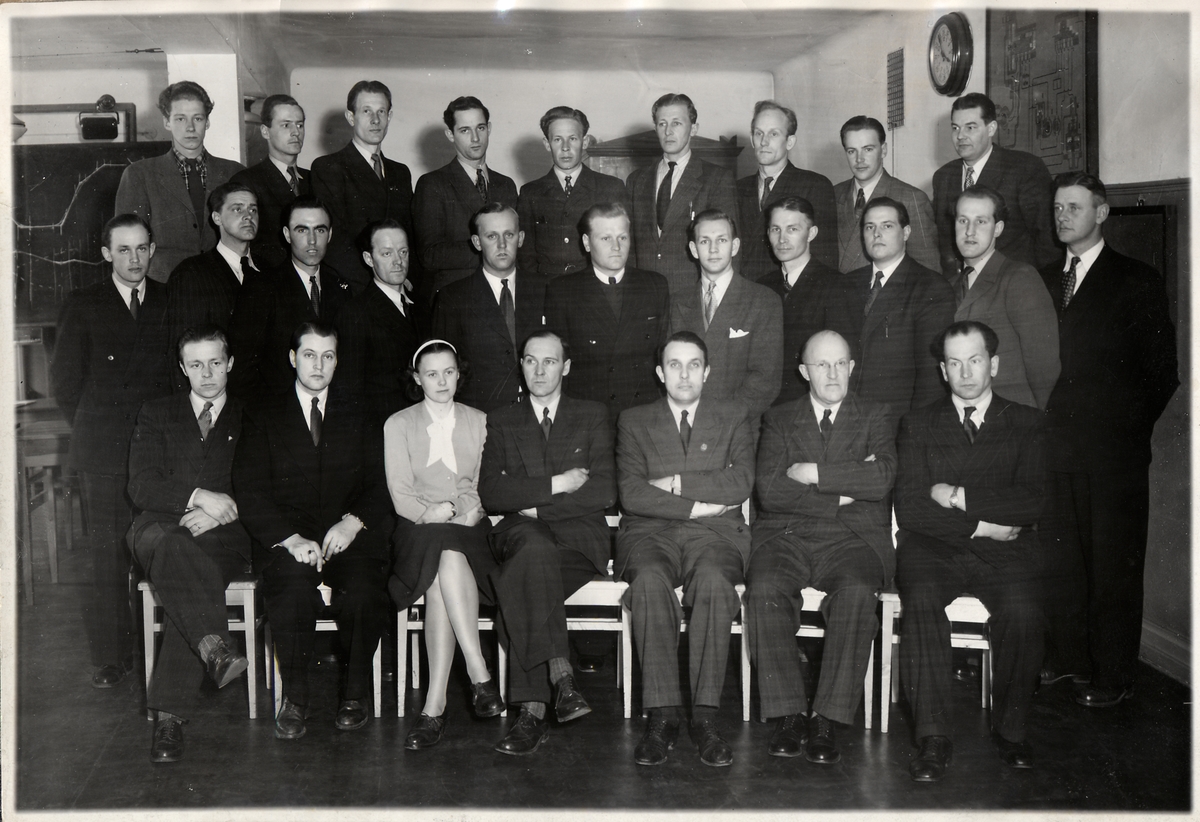 Deltagare på kurvmätningskurs 1948.