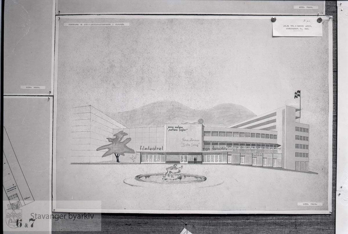 Tegninger av forslag til den nye kinoen, Filmteatret
