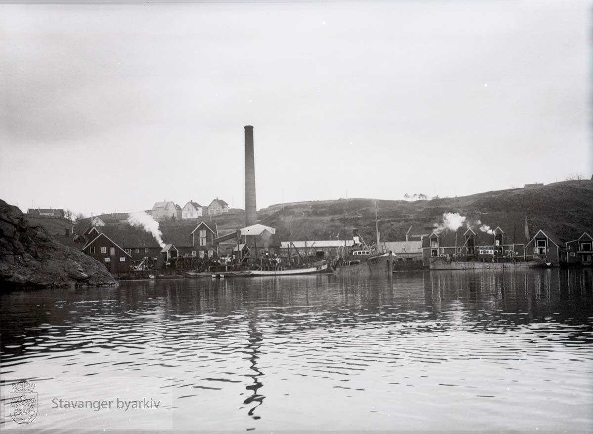 Chr. Bjelland & Co's sildolje- og sildemelfabrikk..Kalhammarvigå.Kalhammaren