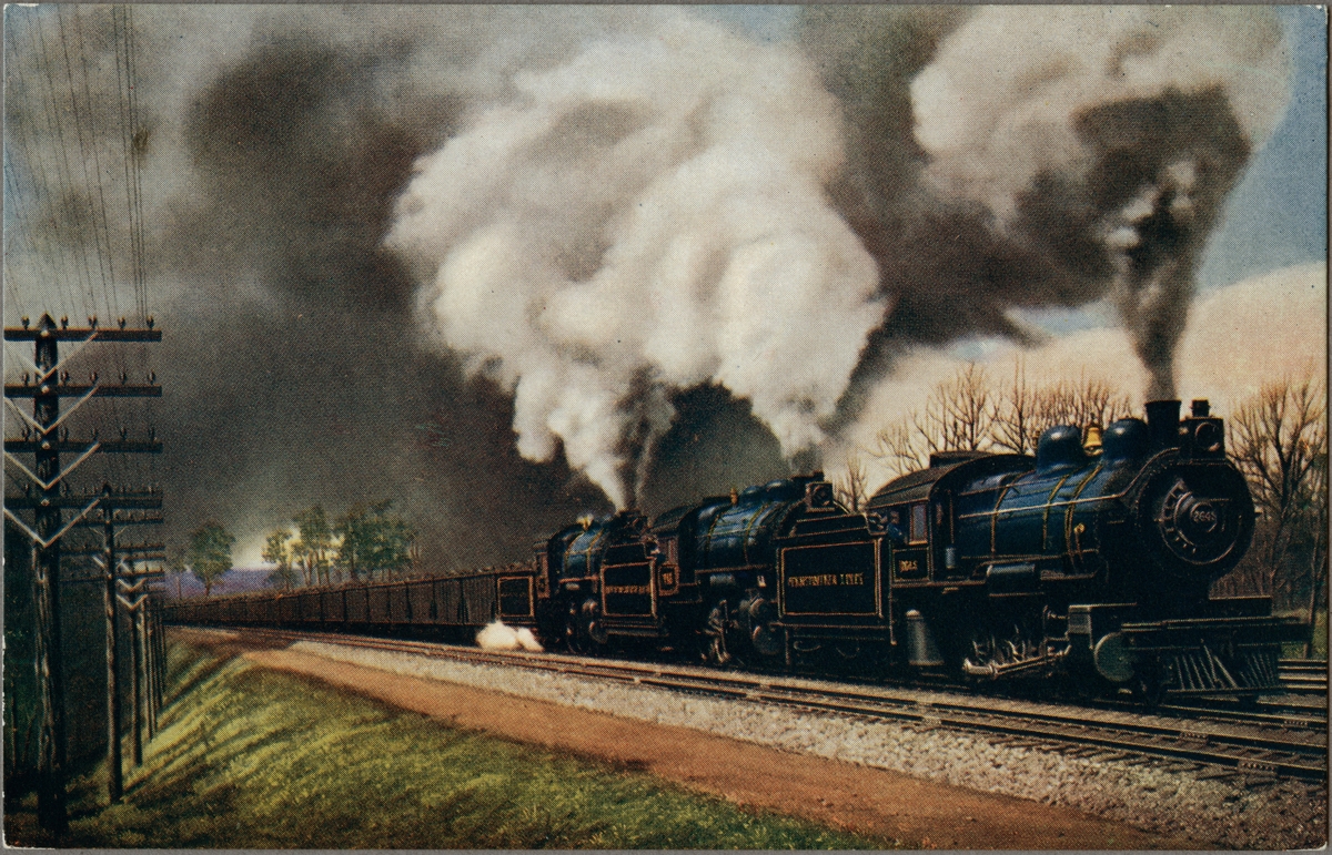 Pennsylvania Railroad, PRR lok på linjen med koltåg.